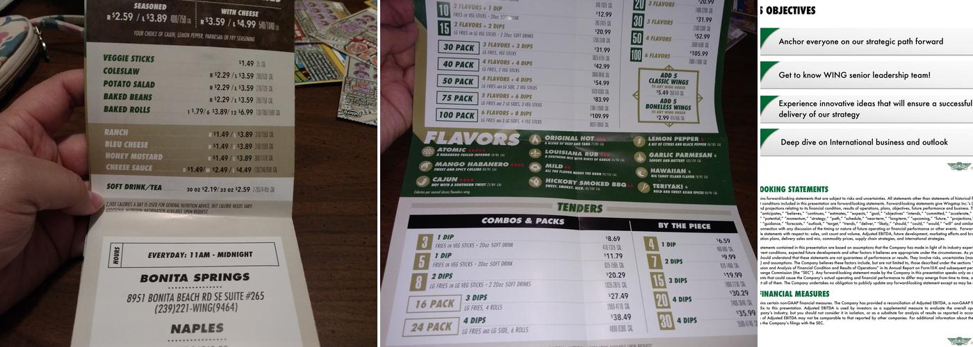 Wingstop Menu