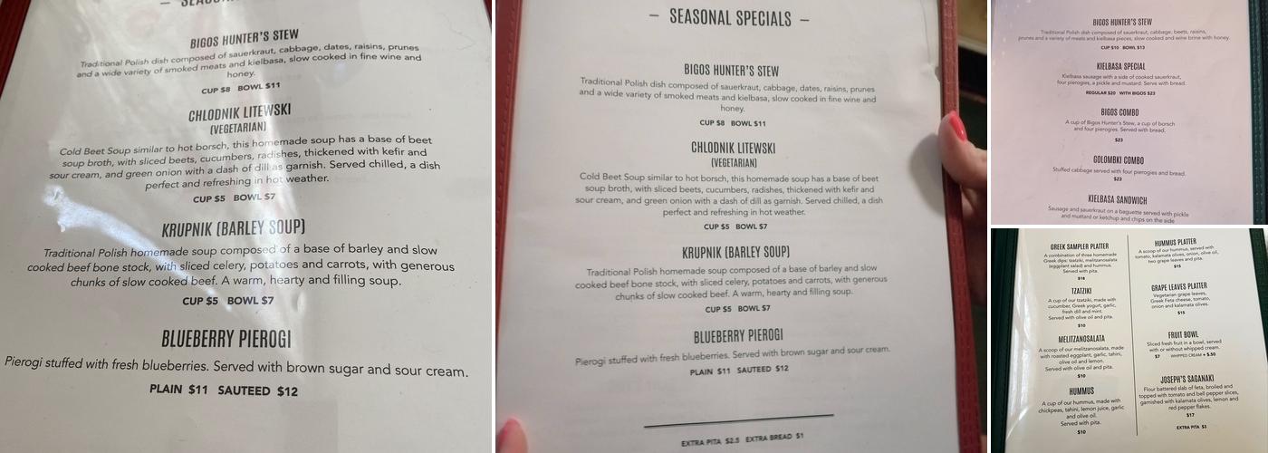 Gaufres and Goods Menu