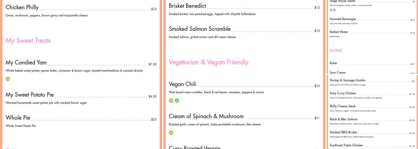 My Potato Factory Menu
