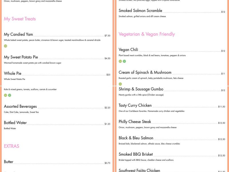 My Potato Factory Menu