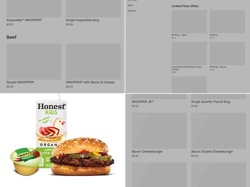 Burger King Menu