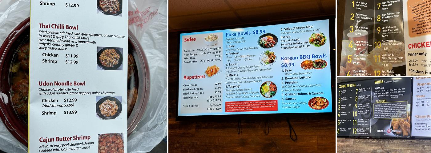 Wings Mania Menu