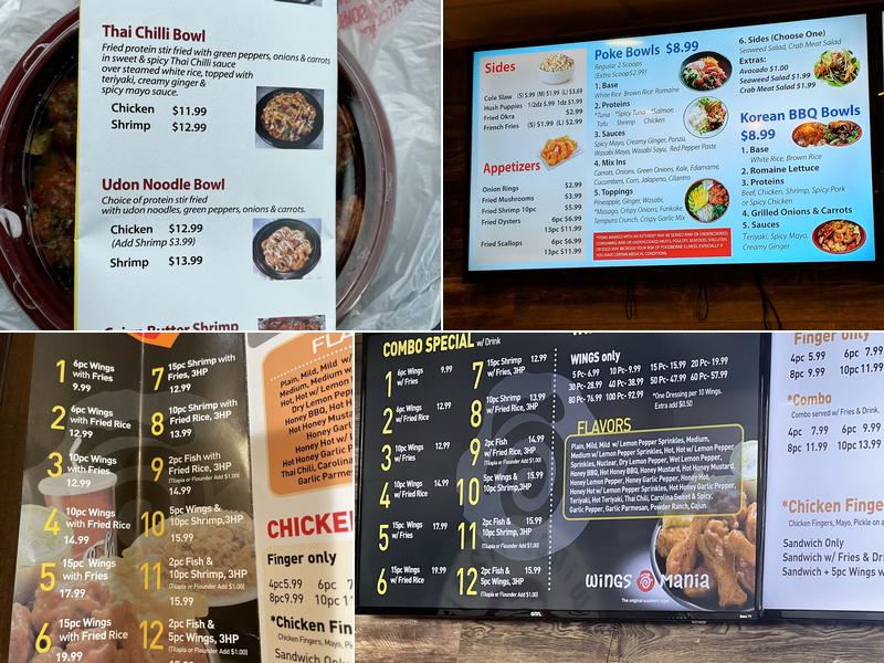 Wings Mania Menu