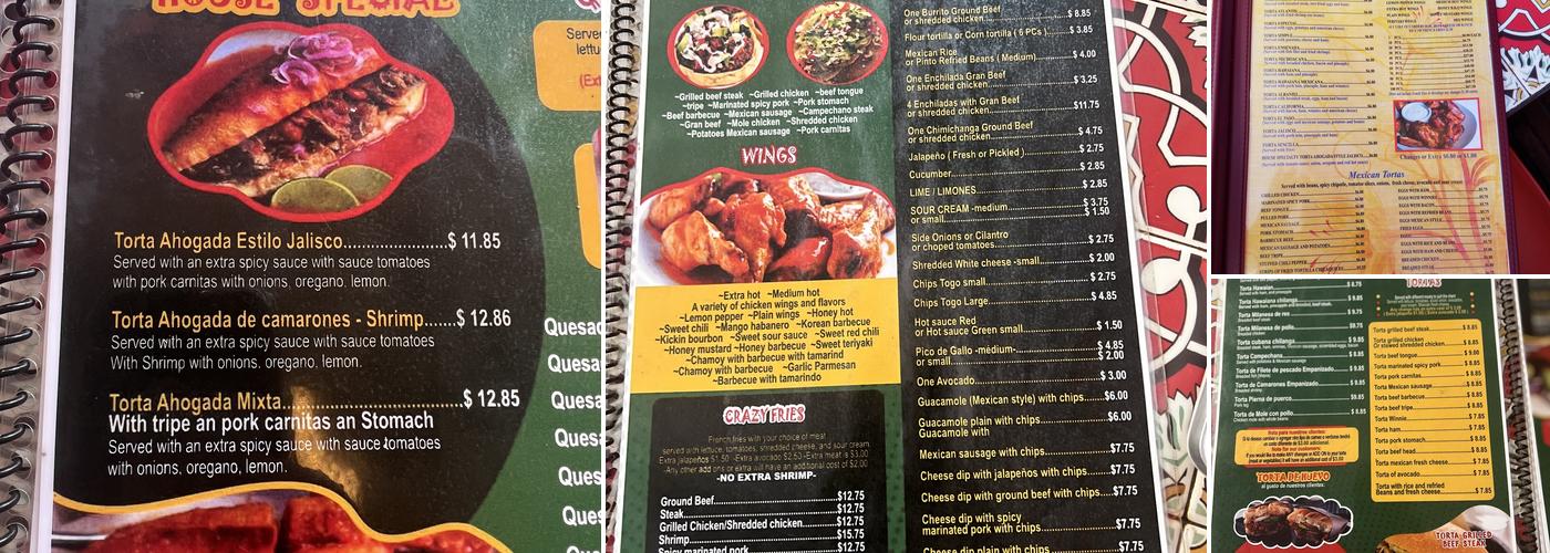 Las Tortas Ahogadas Jalisco Menu