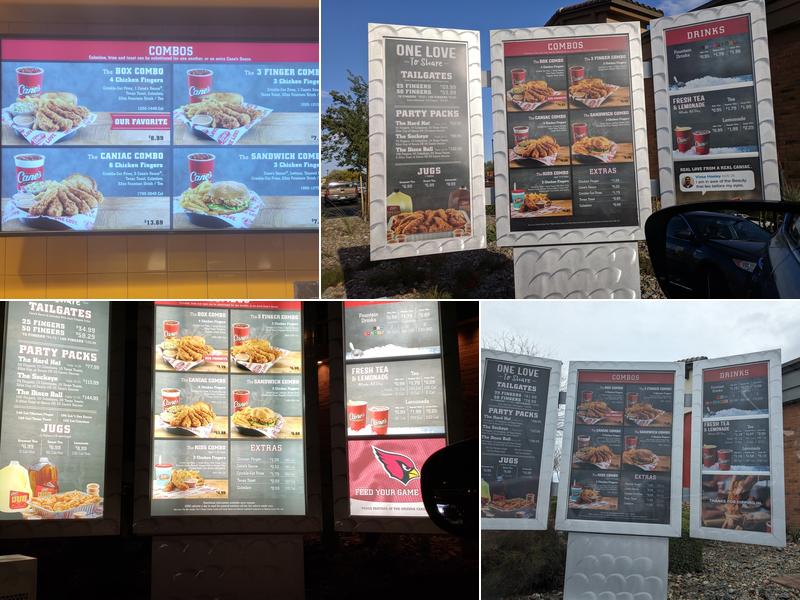 Raising Cane's Chicken Fingers Menu