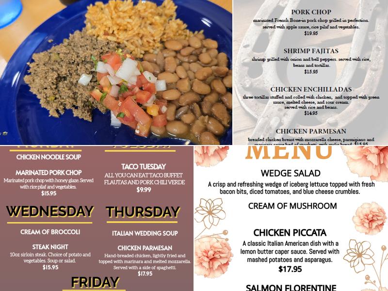 Diamond Jim's Casino Menu