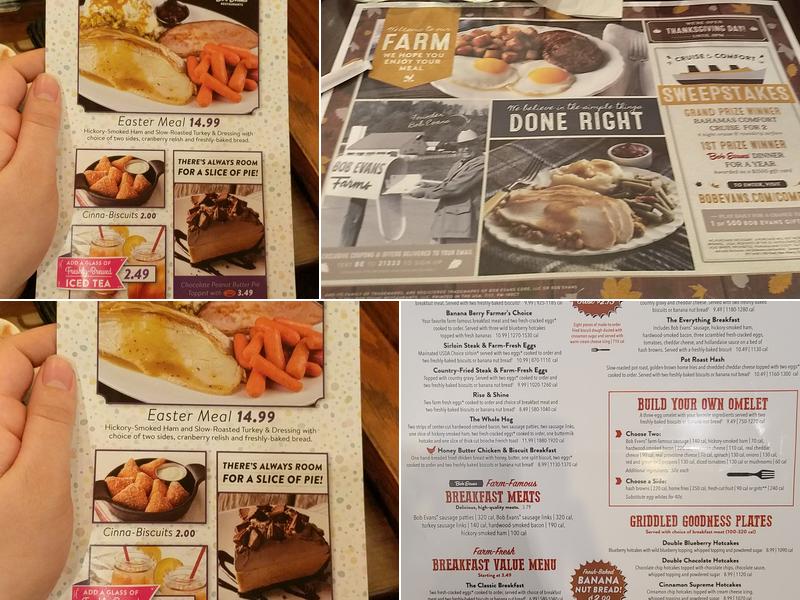 Bob Evans Menu