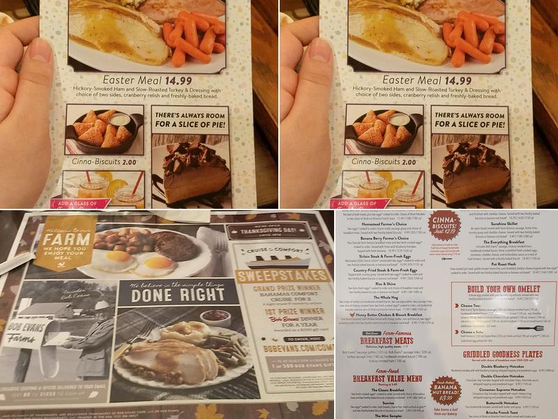 Bob Evans Menu