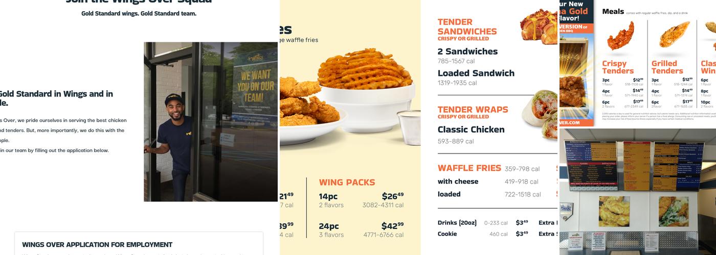 Wings Over Bristol Menu