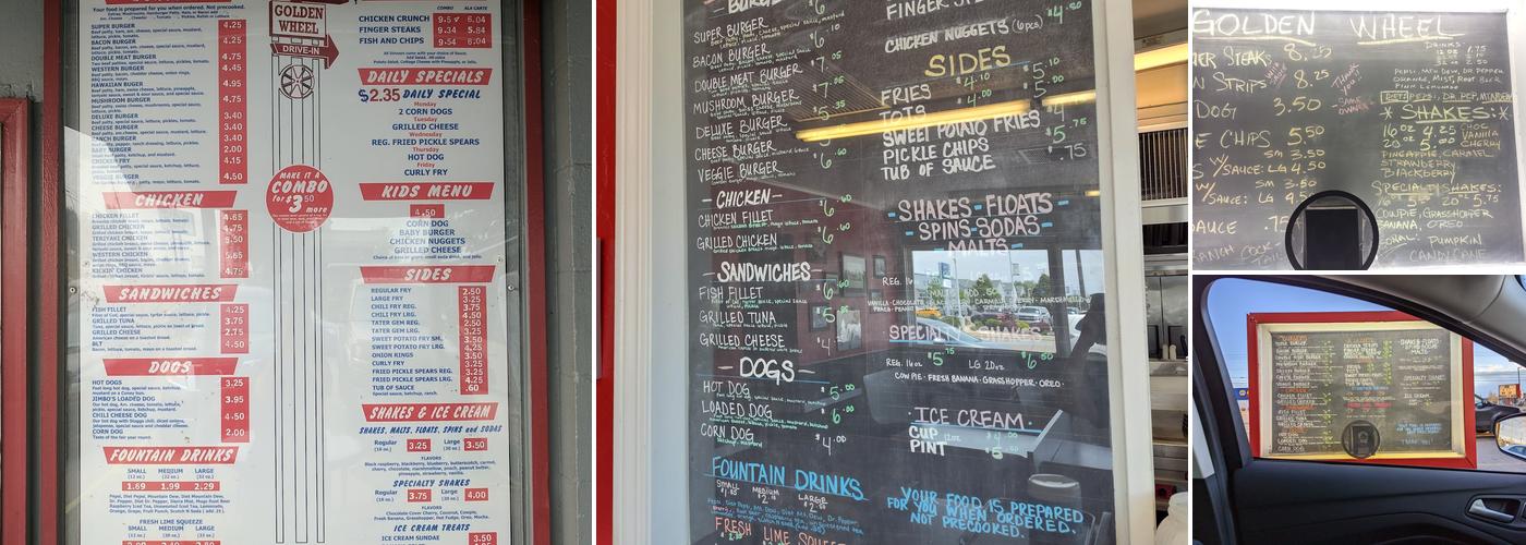 Golden Wheel Drive-In Menu