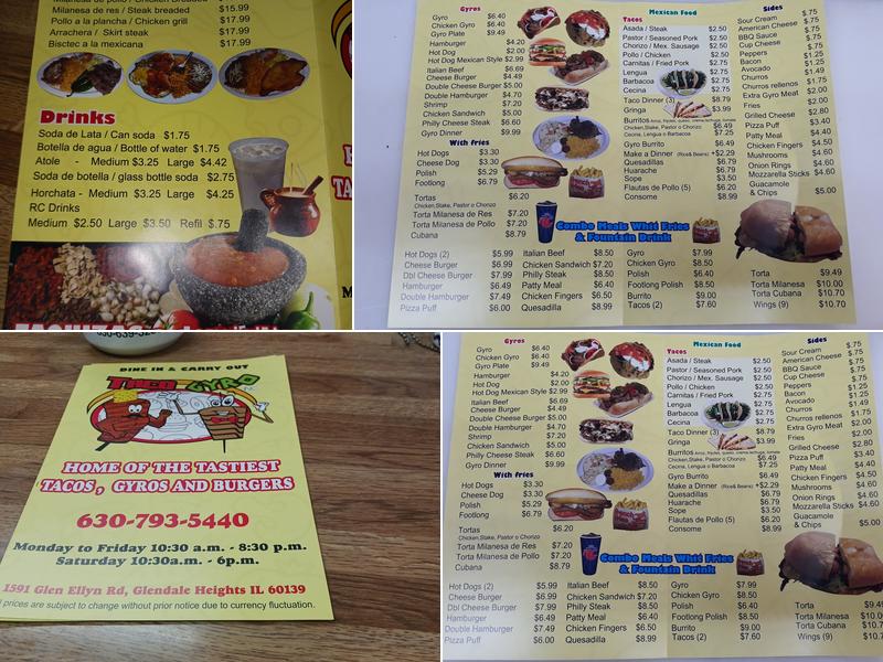 TacoGyro Menu