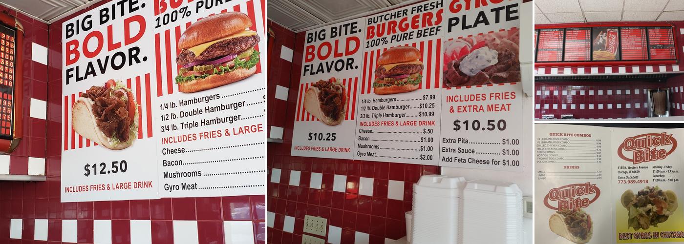 Quick Bite Carry Outs Menu