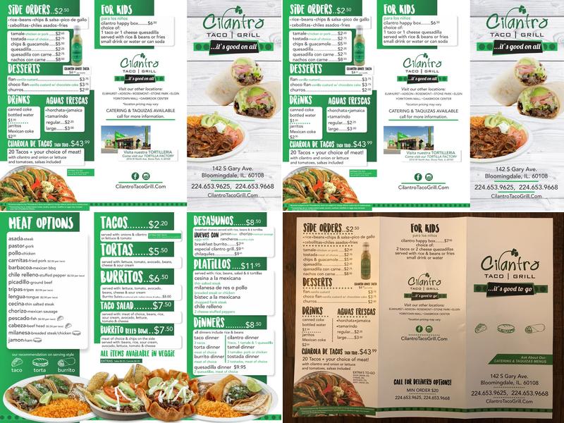 Cilantro Taco Grill - Bloomingdale Menu