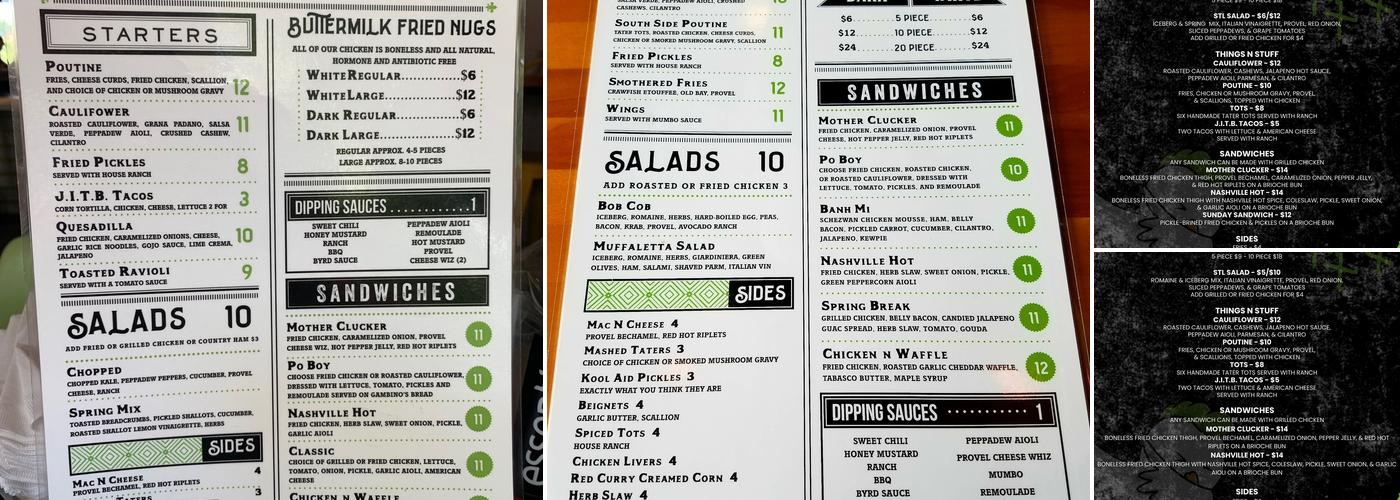 Byrd & Barrel Menu