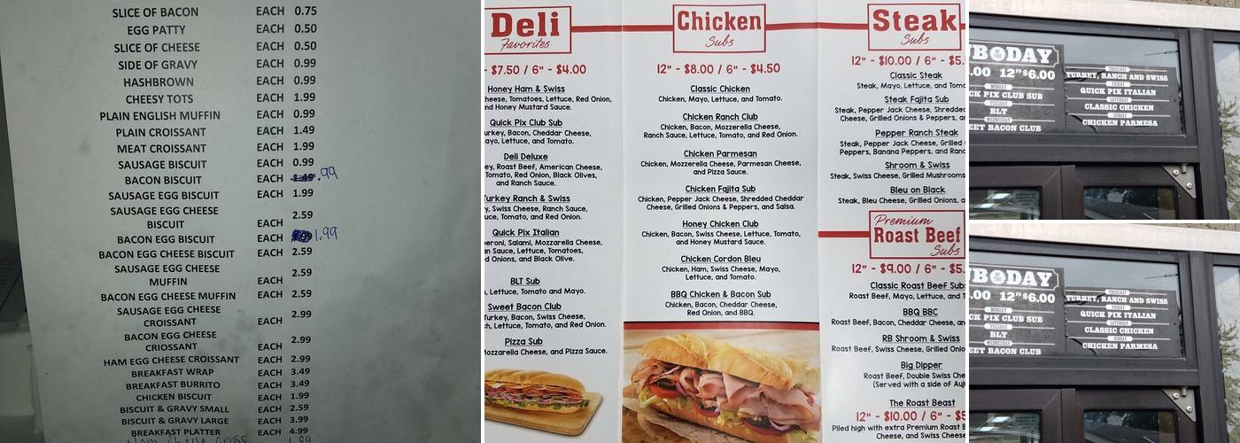 QuickPix Deli & Subs Menu