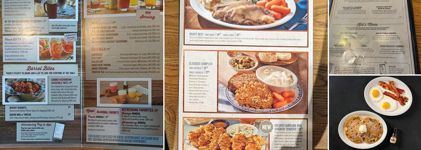 Cracker Barrel Old Country Store Menu