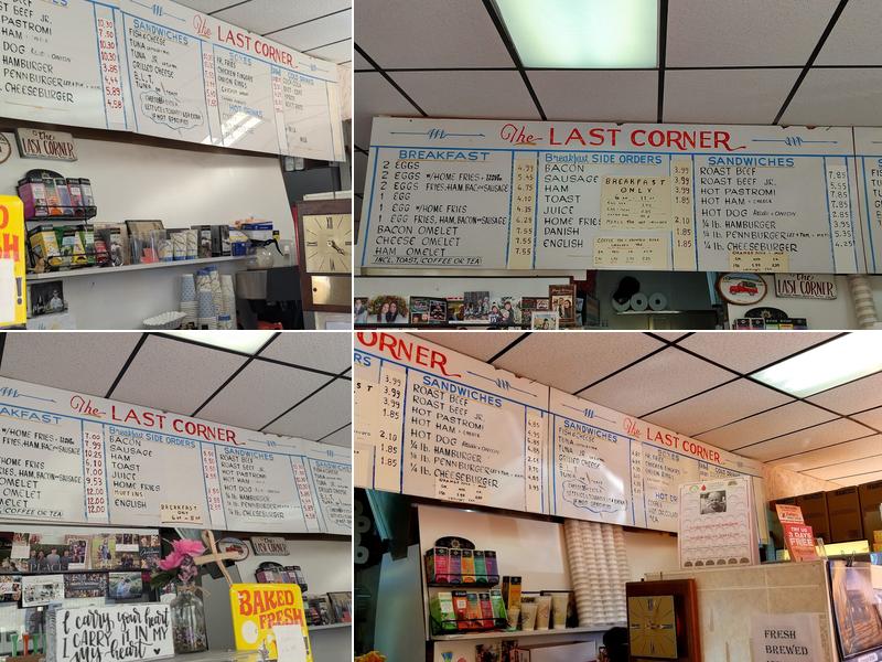Last Corner Restaurant Menu