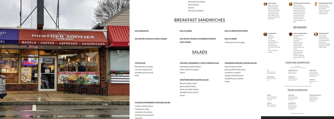 Gunther Tooties Menu