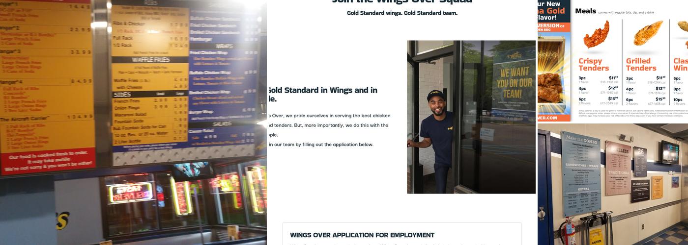 Wings Over Springfield Menu