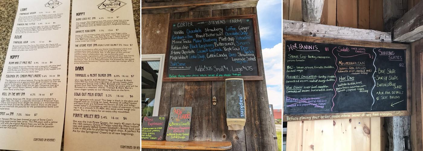 Stone Cow Brewery Menu