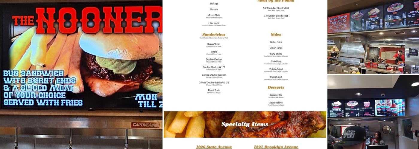 Gates Bar-B-Q Menu