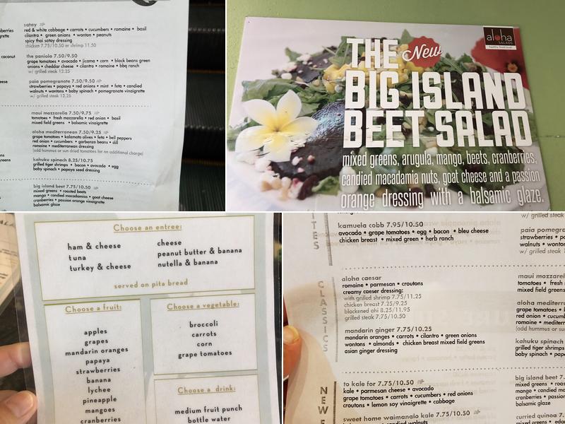 Aloha Salads Menu