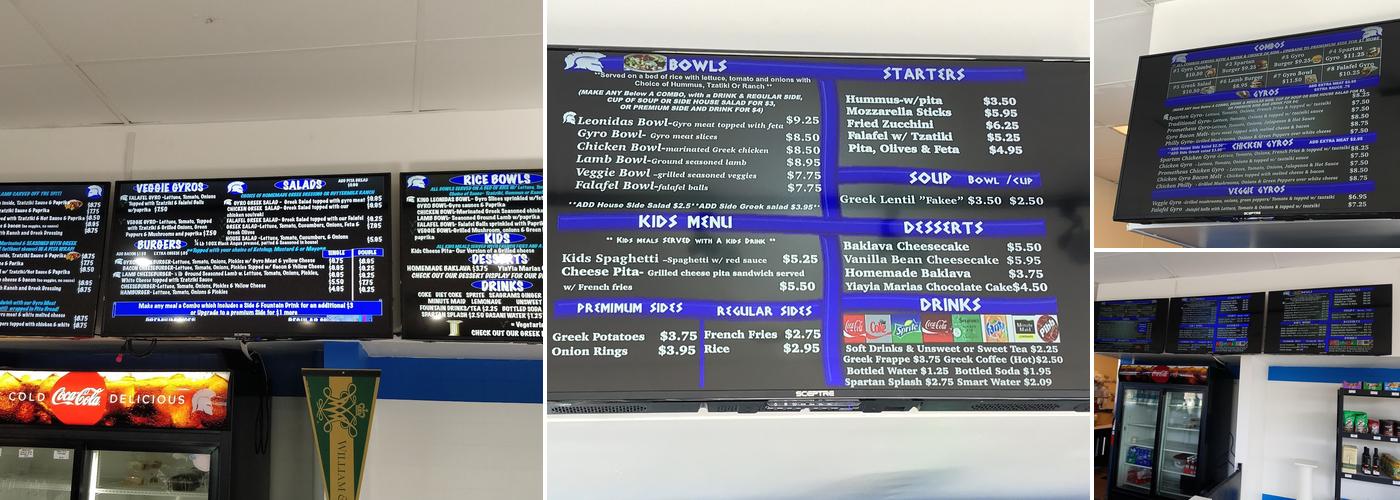 Spartan Gyros Menu