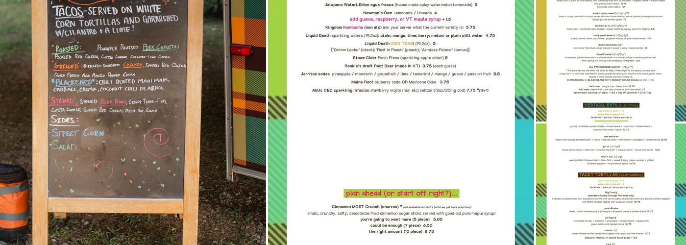 TRAIL BREAK taps + tacos Menu