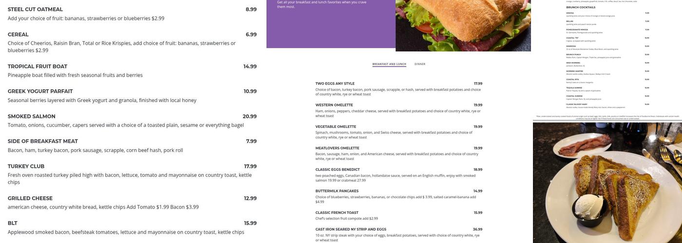 Coastal Craft Kitchen & Bar Menu