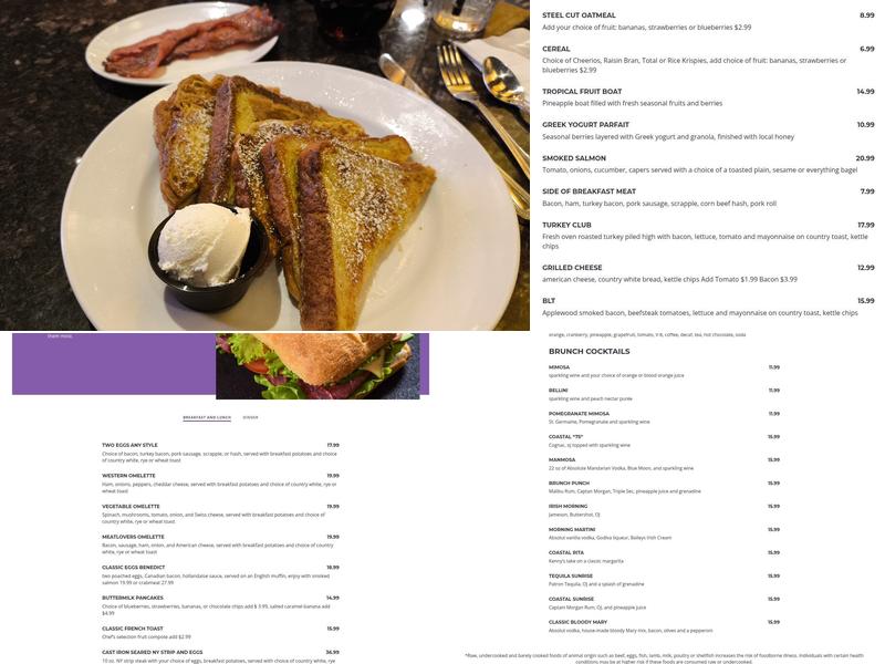 Coastal Craft Kitchen & Bar Menu