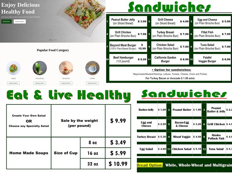Green Chop's Menu