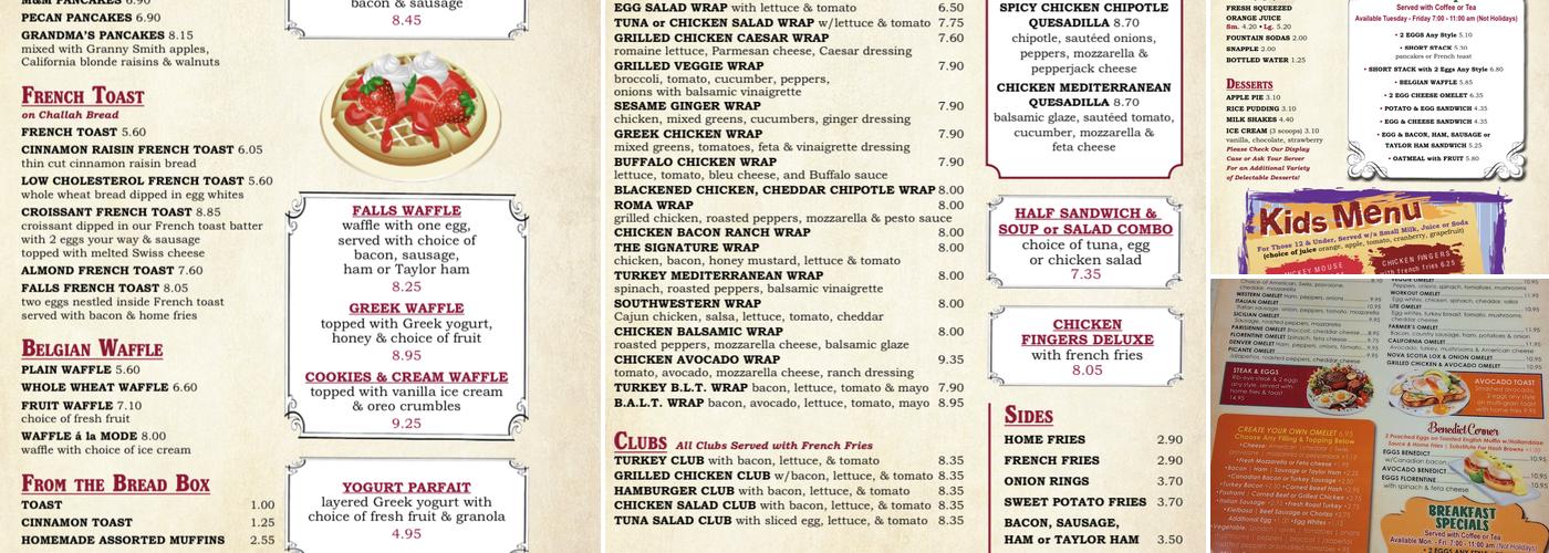 The Falls Kitchen Menu