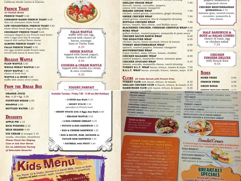 The Falls Kitchen Menu