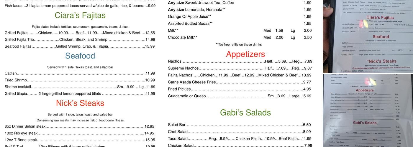 Jimenez Rancho Grande Menu