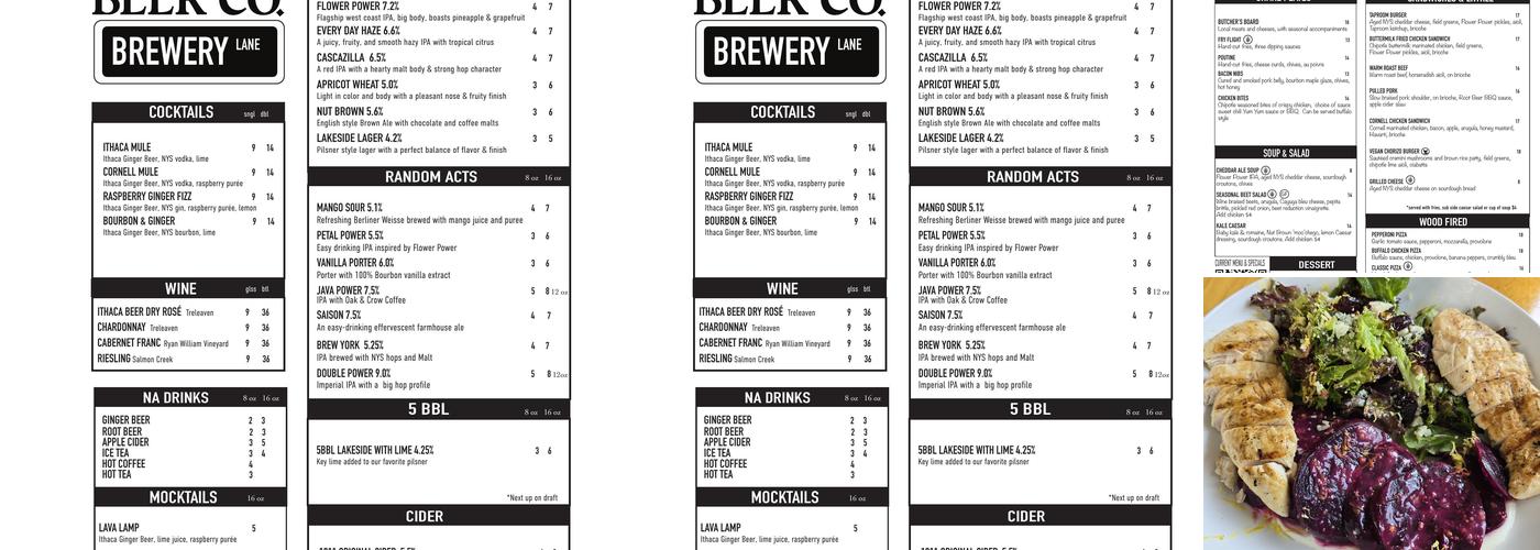 Ithaca Beer Co Menu