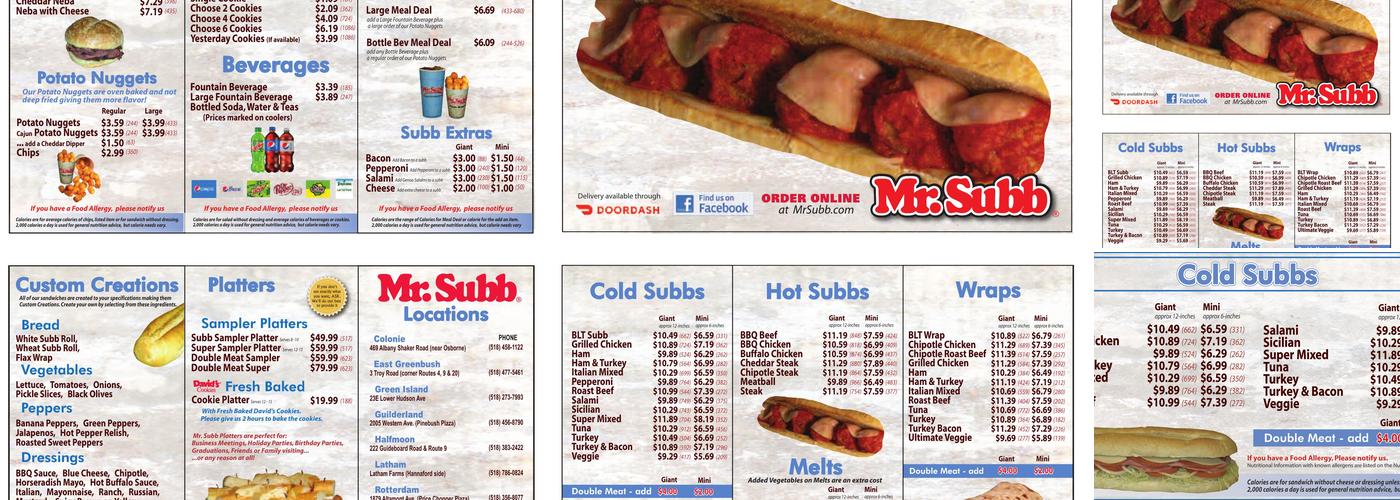 Mr. Subb - Halfmoon Menu