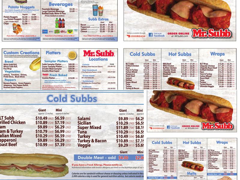 Mr. Subb - Halfmoon Menu