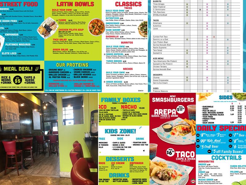 Sabor Latin Street Grill Menu