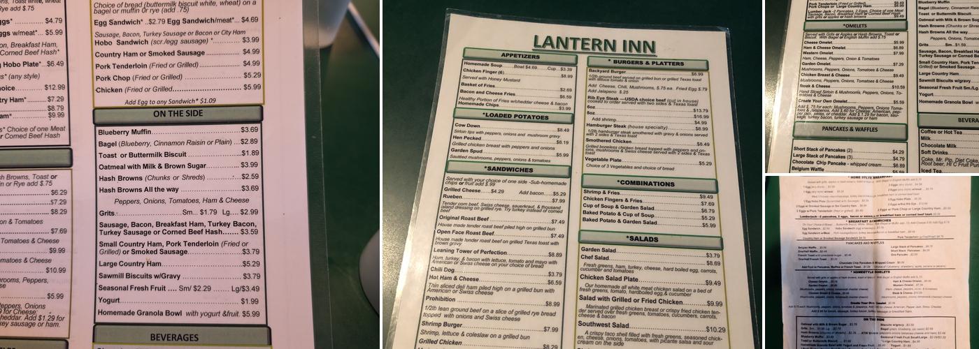 Lantern Inn Menu