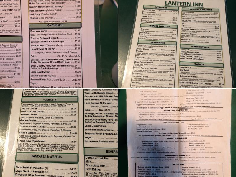 Lantern Inn Menu