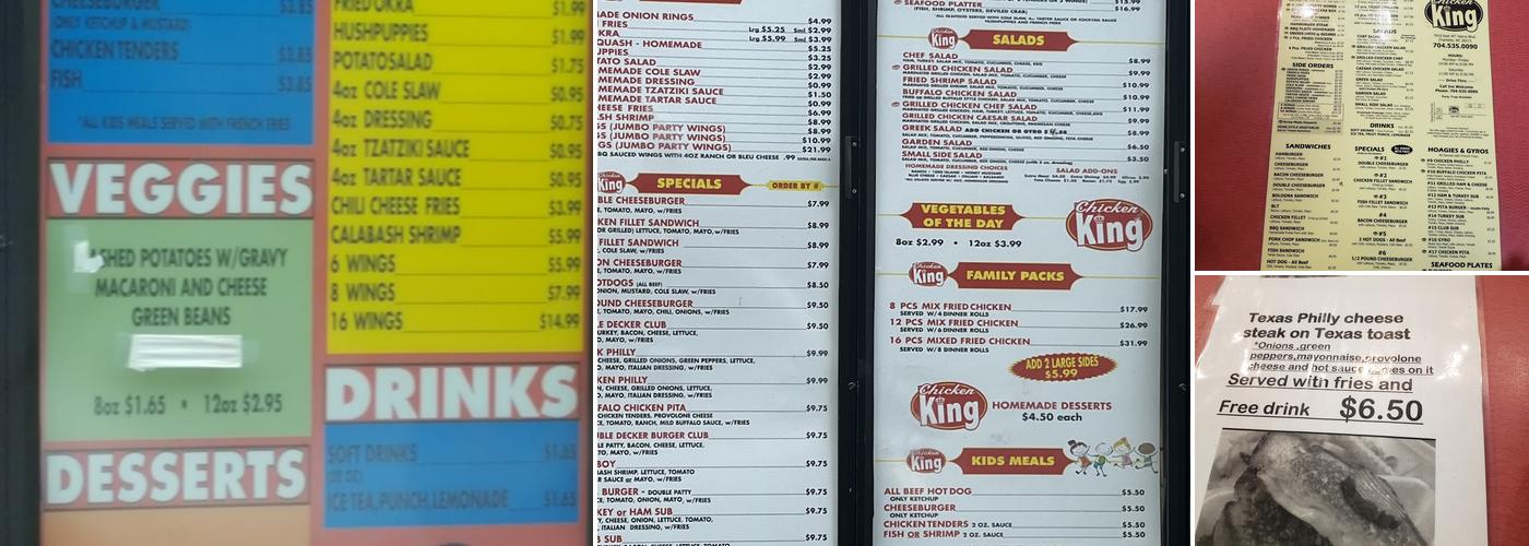 Chicken King Menu