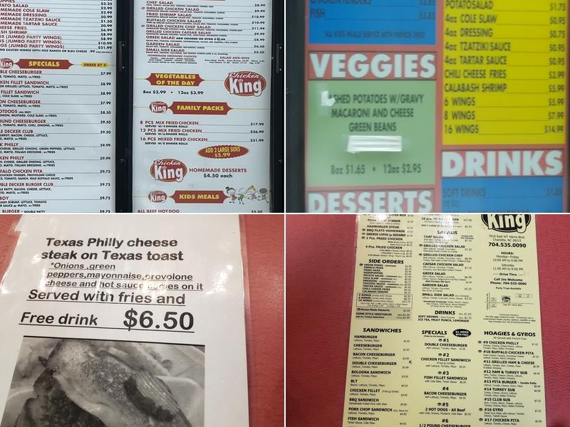 Chicken King Menu