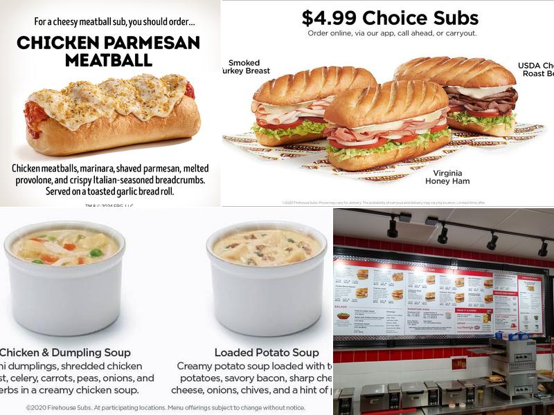 Firehouse Subs Mayfair Plaza Menu