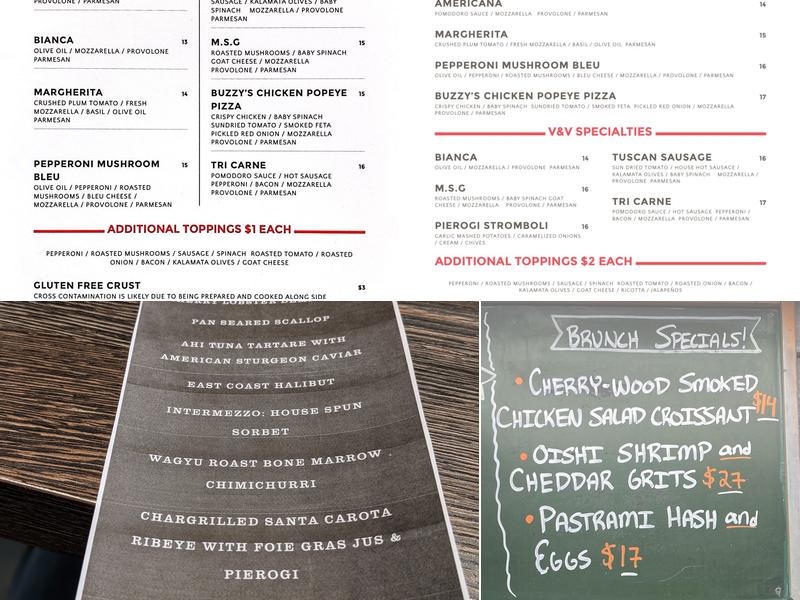 V&V Scratch Kitchen Menu