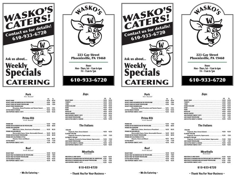 Wasko's Menu