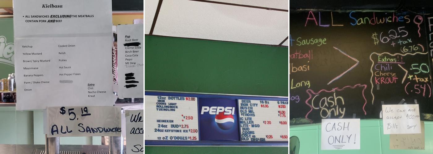 Frankie's Extra Long Menu