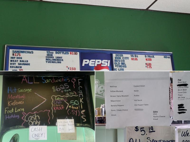 Frankie's Extra Long Menu