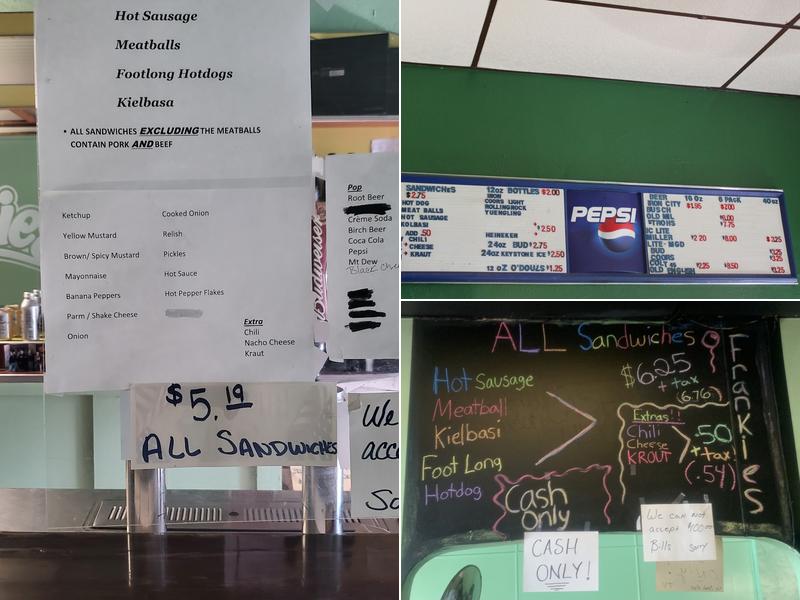 Frankie's Extra Long Menu