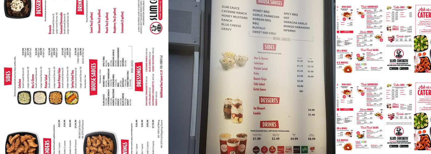 Slim Chickens Menu