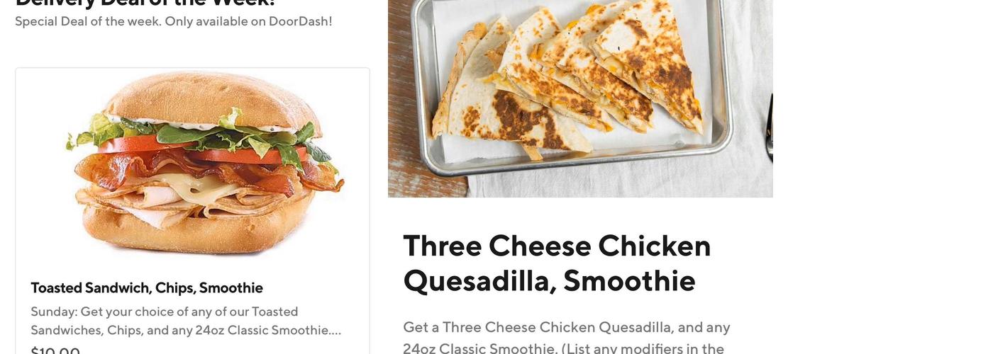 Tropical Smoothie Cafe Menu